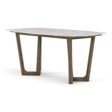Islington Marble and Dark Acacia Dining Table